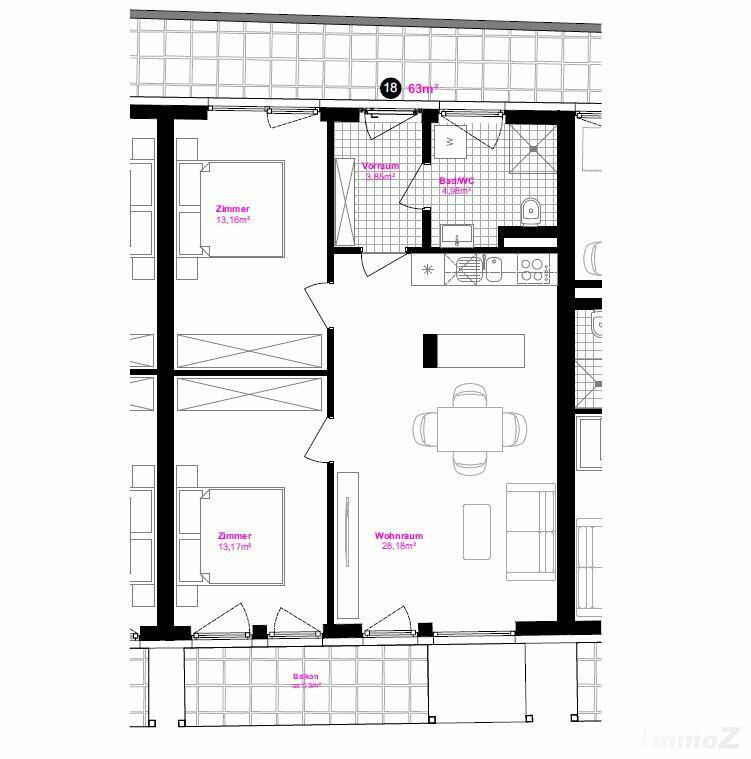 Moderne 3-Zimmer-Wohnung mit Komplettkche /  / 8020 Graz,04.Bez.:Lend / Bild 7