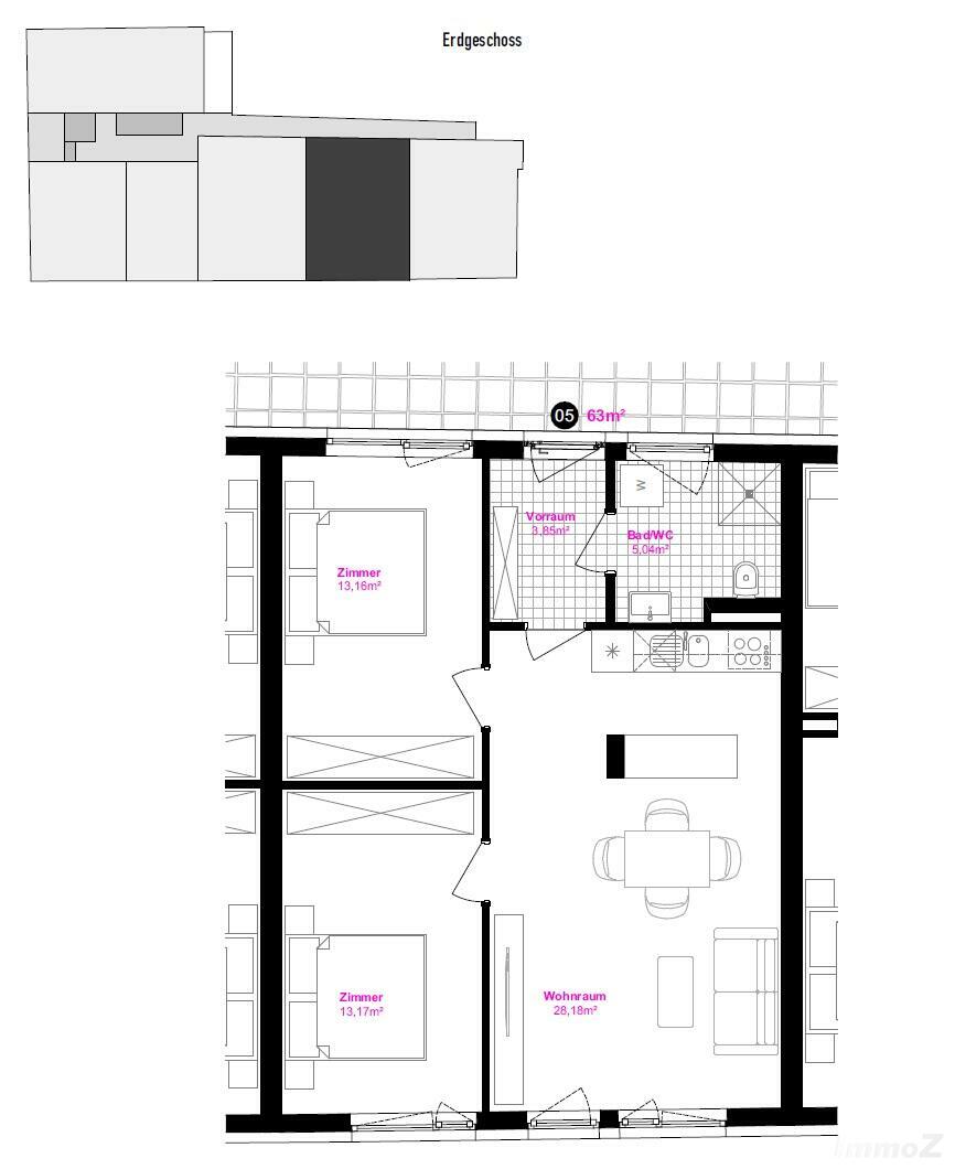 Moderne 3-Zimmer-Wohnung mit Komplettkche /  / 8020 Graz,04.Bez.:Lend / Bild 6