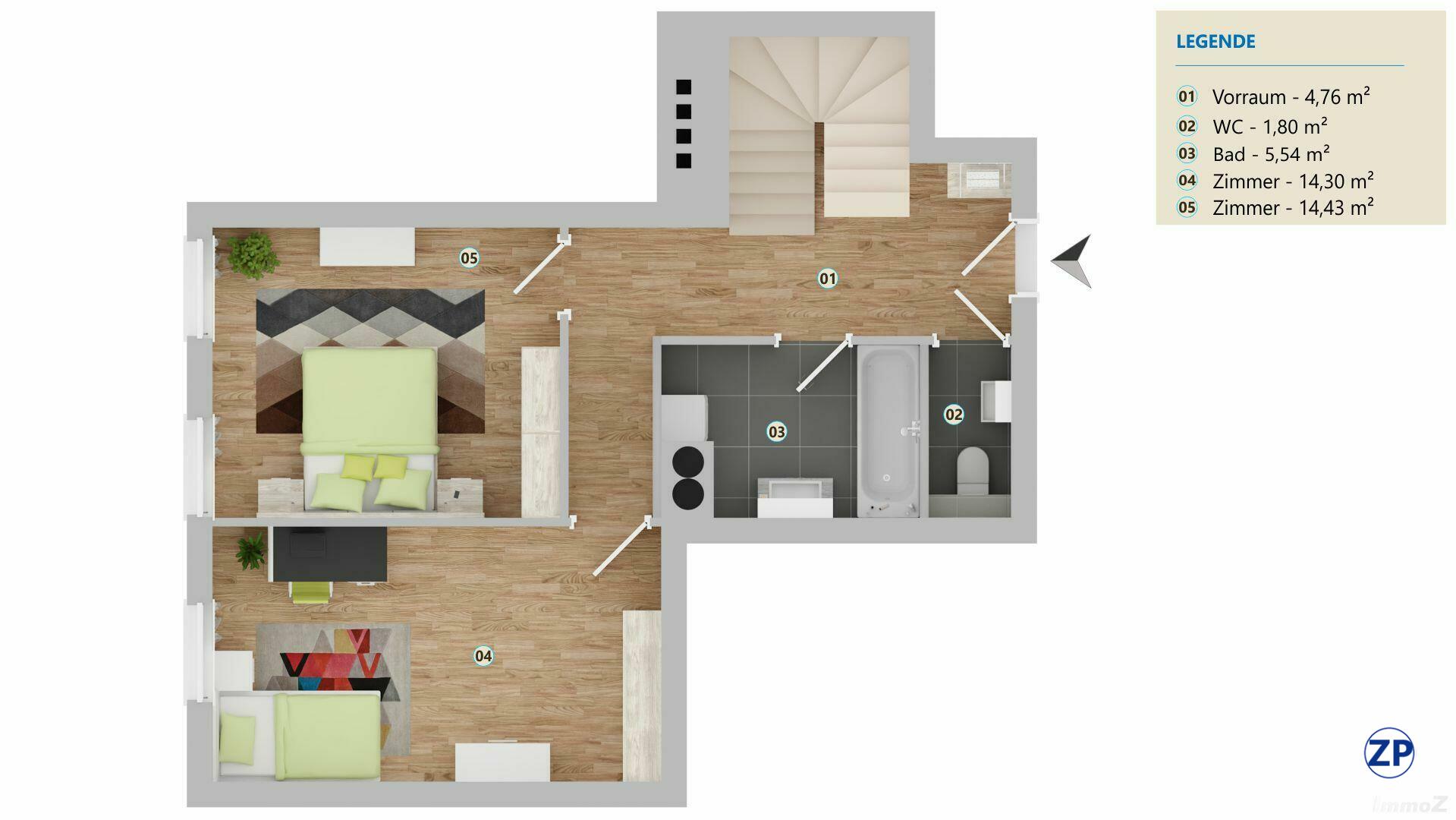 Dachgeschomaisonette, 4 Zi., 18 m Terrasse, ruhige Lage nahe U4 und U6! /  / 1150 Wien / Bild 9