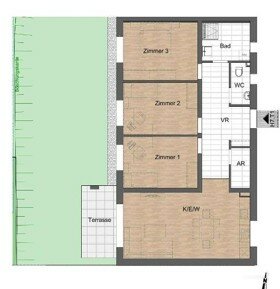 4 Zimmer  Wohnung mit Garten