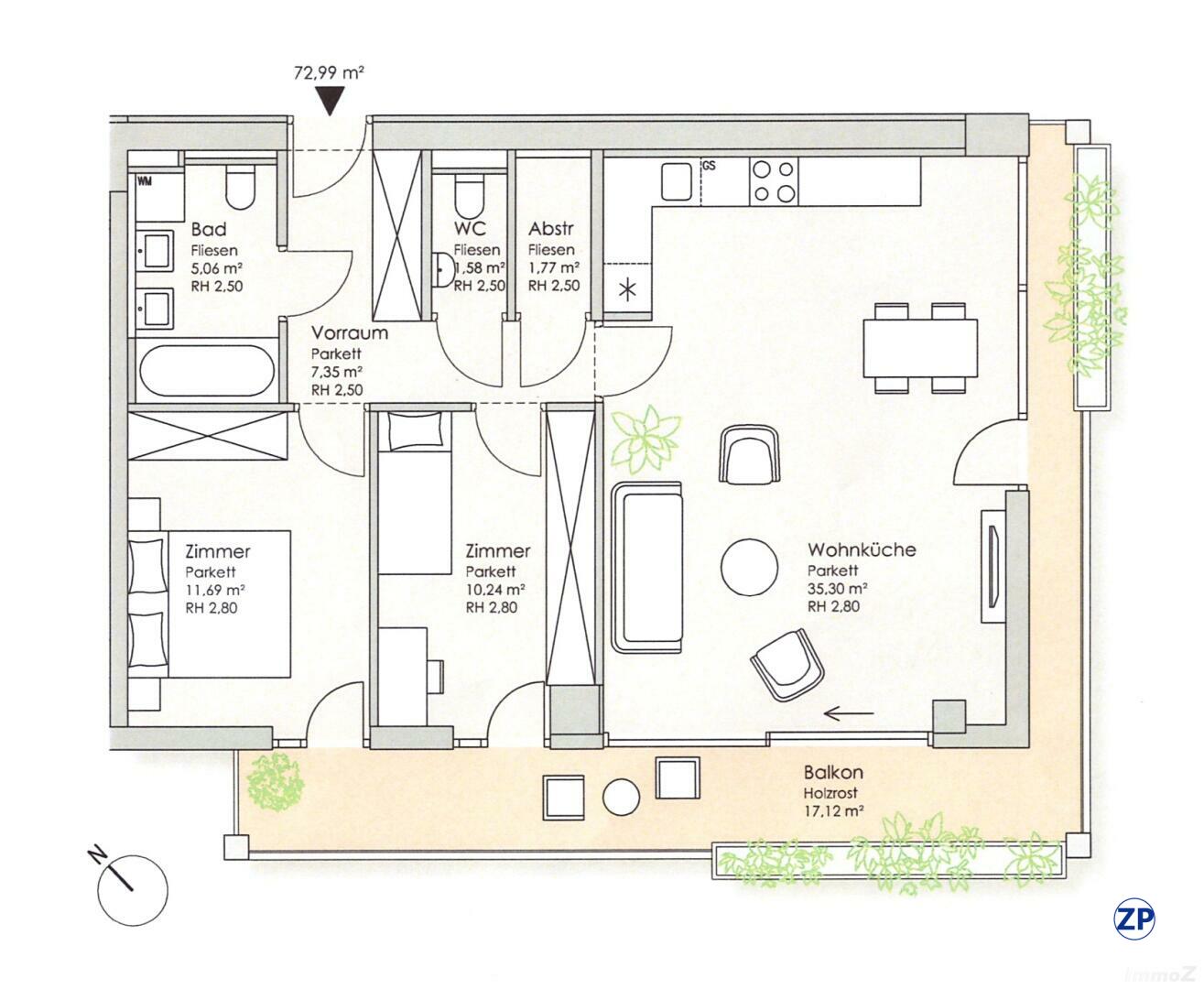 TrIIIple Tower Erstbezug 3-Zimmer Balkonwohnung im 15. Stockwerk /  / 1030&nbsp;Wien / Bild 8