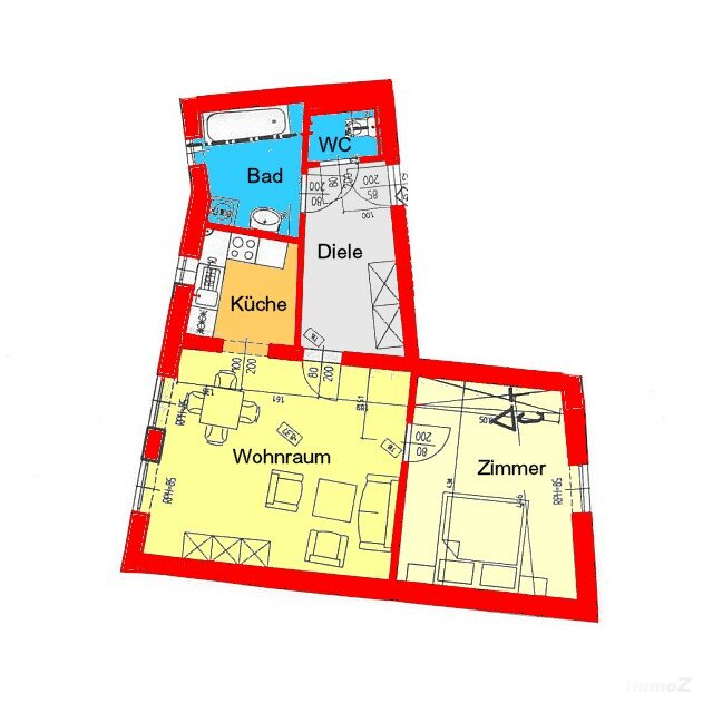 Gepflegte 2-Zimmer-Stadtwohnung in zurückversetzter Lage zu verkaufen!