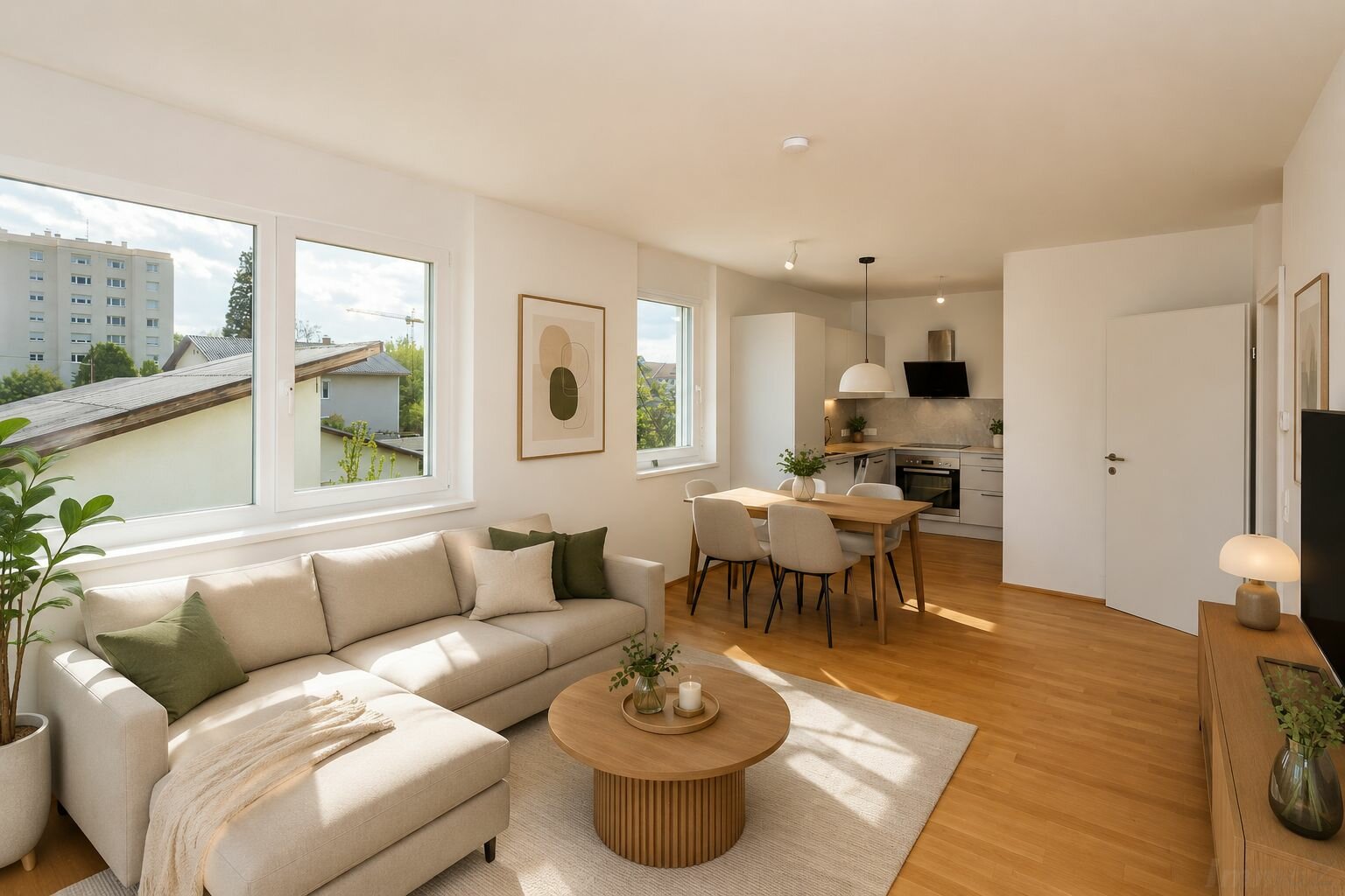 Moderne 2-Zimmer-Eigentumswohnung mit großem Balkon + Parkplatz + riesigem Kellerabteil