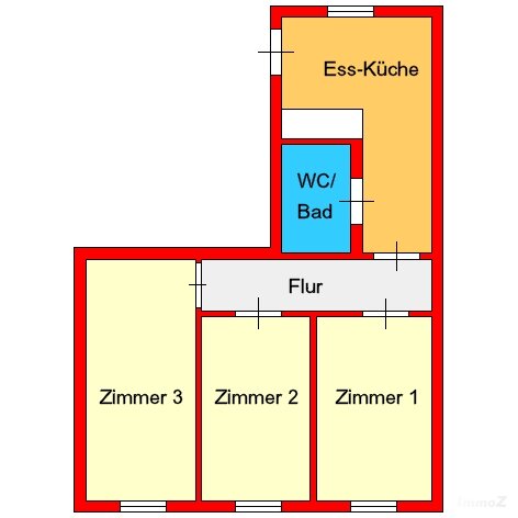 Provisionsfreie Altbau-3er-WG-Wohnung mit kleiner Ess-Küche in TU-Nähe zu vermieten!