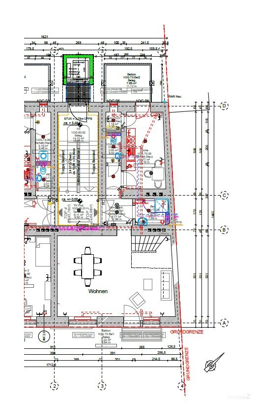 Grundriss Maisonette Ebene 1, 2 OG