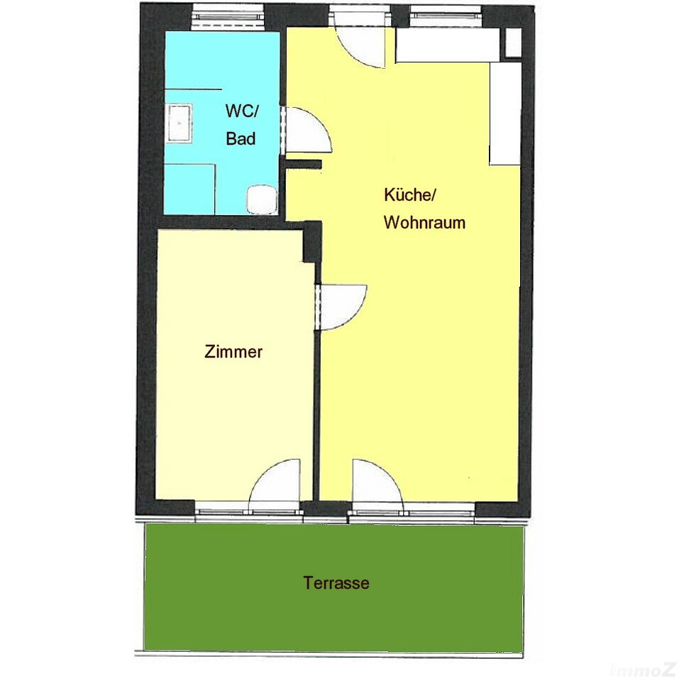 Provisionsfrei: moderne 2 Zimmerwohnung mit kleiner Terrasse und Tiefgarage in St. Peter!