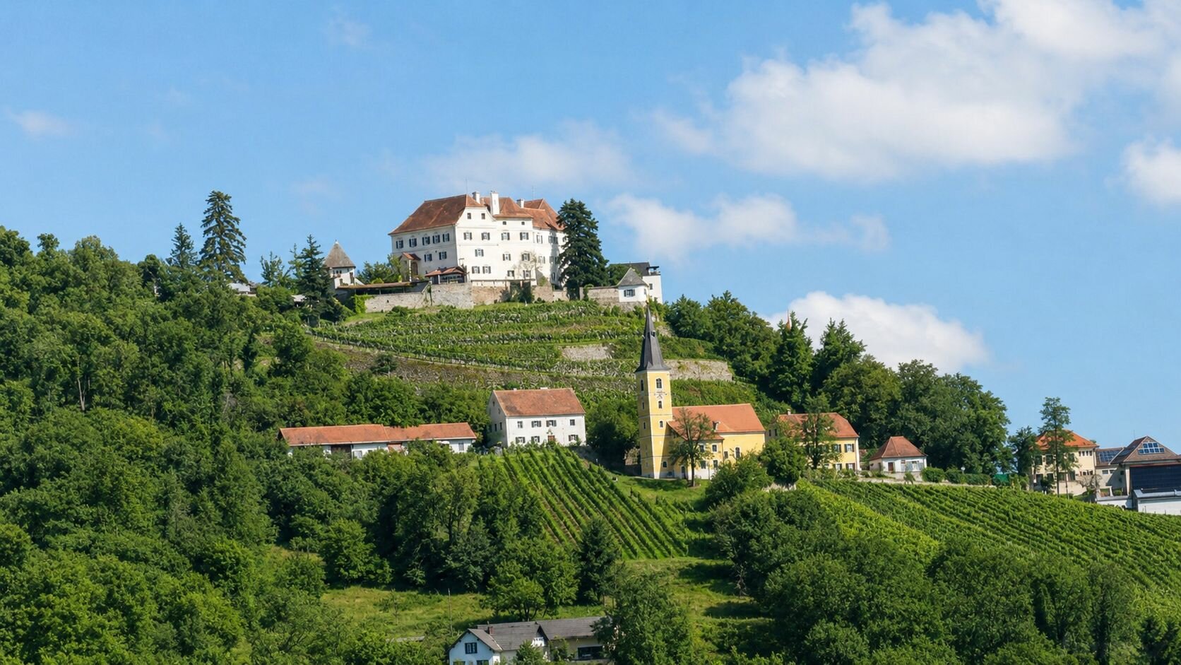 uneingeschränkter Blick zum Schloß