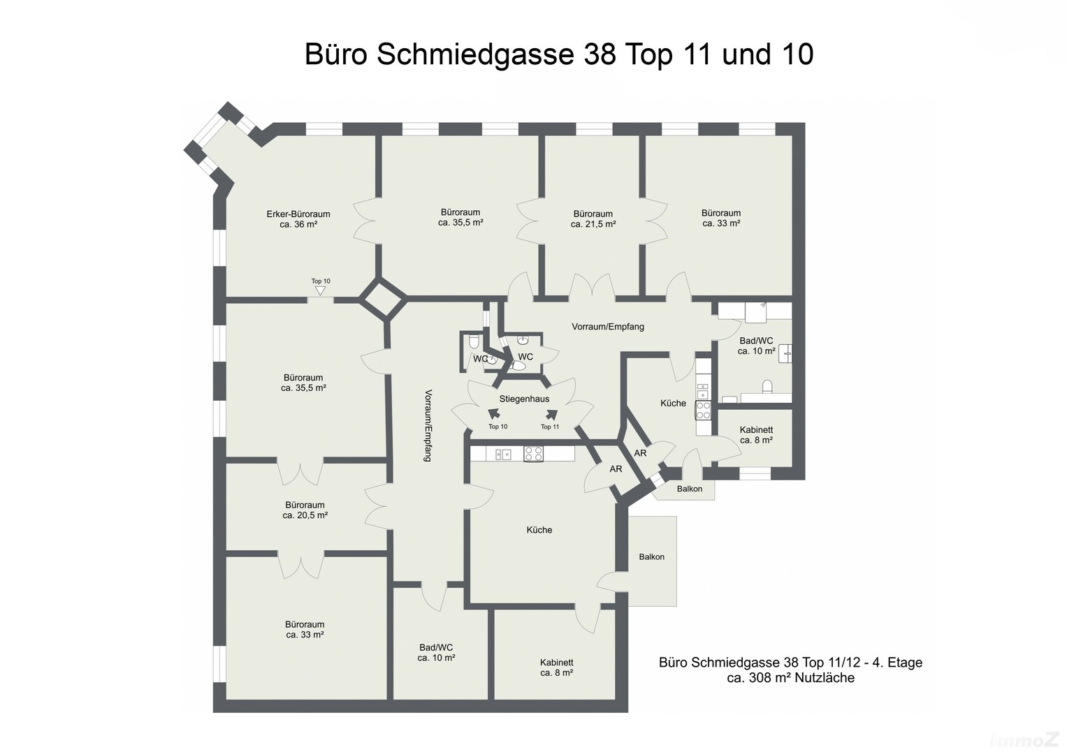 Grundriss - Büros Schmiedgasse 38 Top 11 und 10