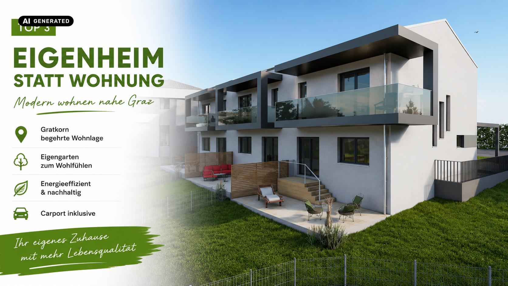 Neubau-Reihenhaus in Gratkorn – modernes Eigenheim nahe Graz mit Garten & Carport - Top 3