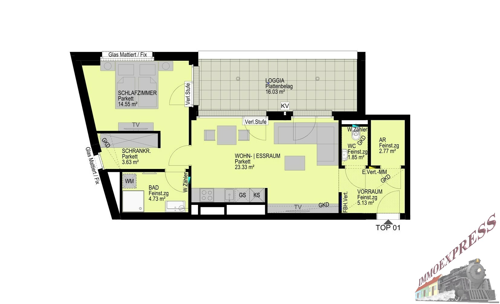 Erstbezug – Stilvolle 2-Zimmer-Erdgeschosswohnung mit Loggia in 1140 Wien