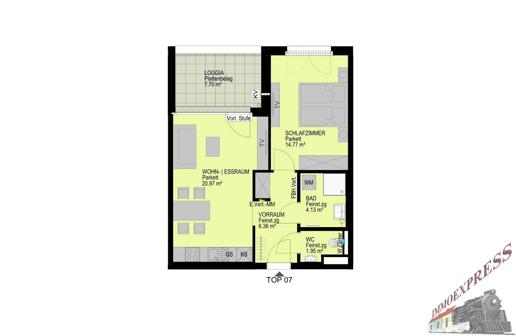 Erstbezug – Moderne 2-Zimmer-Obergeschosswohnung mit einer Loggia in 1140 Wien