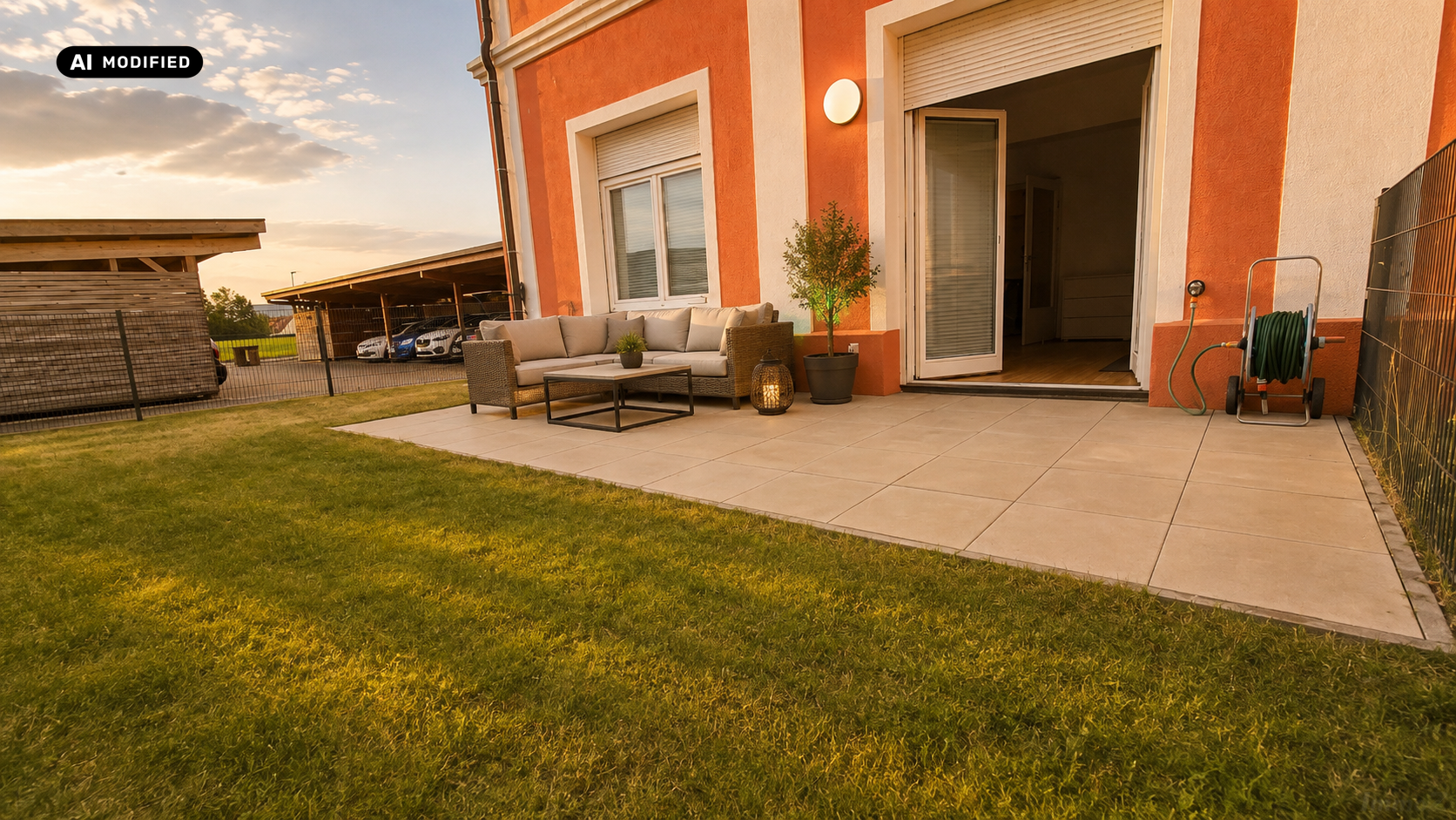 Stilvolle Gartenwohnung im Thermenland – ca. 100 m² Eigengarten, Terrasse, Küche & Carport inklusive!
