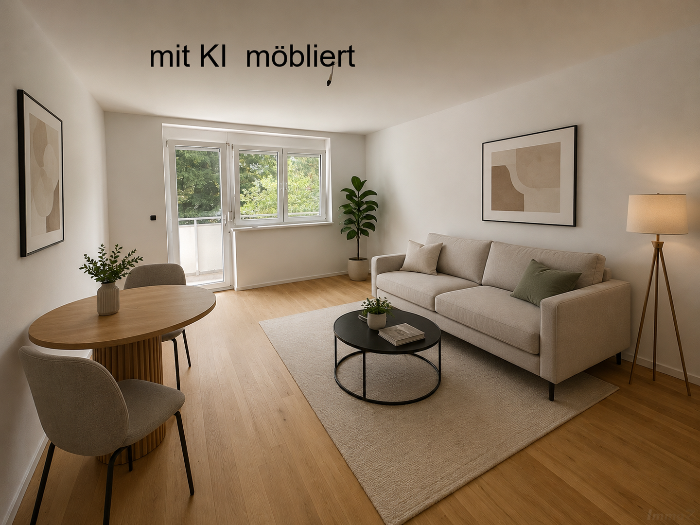 Wohnraum mit KI möbliert