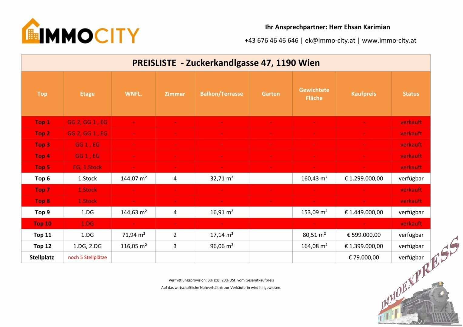 Preisliste 2026 Sep