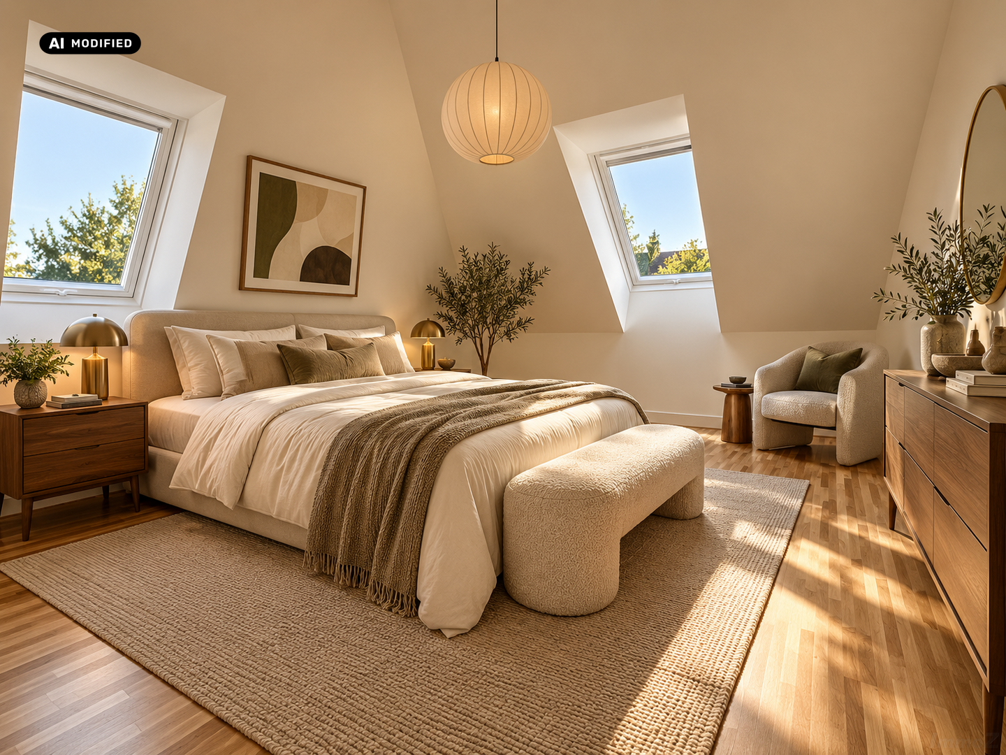 KI-bearbeitet – Schlafzimmer