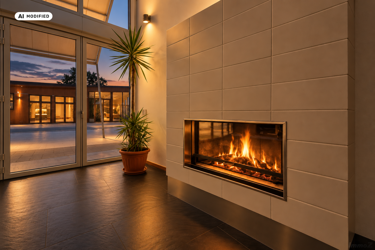KI-bearbeitet – Kamin