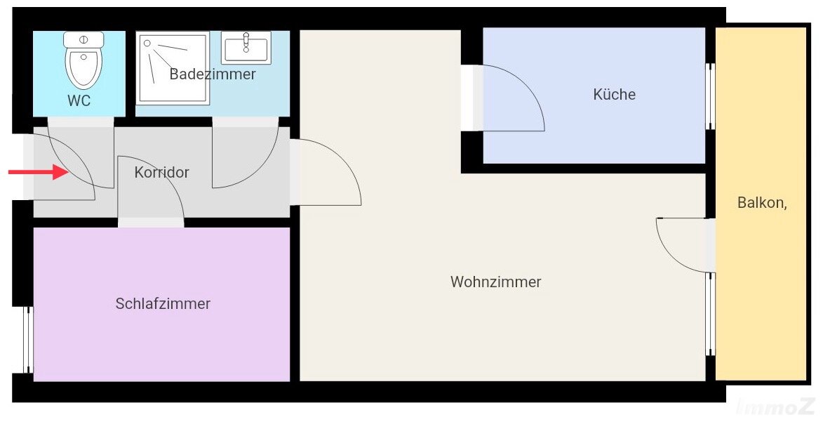 2 Zimmerwohnung mit Balkon-Nähe Fröbelpark - mit Lift ab 1.2.2027 beziehbar