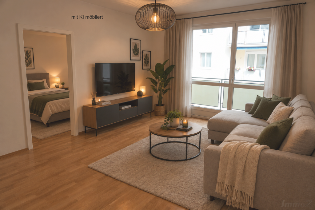 Wohnzimmer mit k1 möbliert