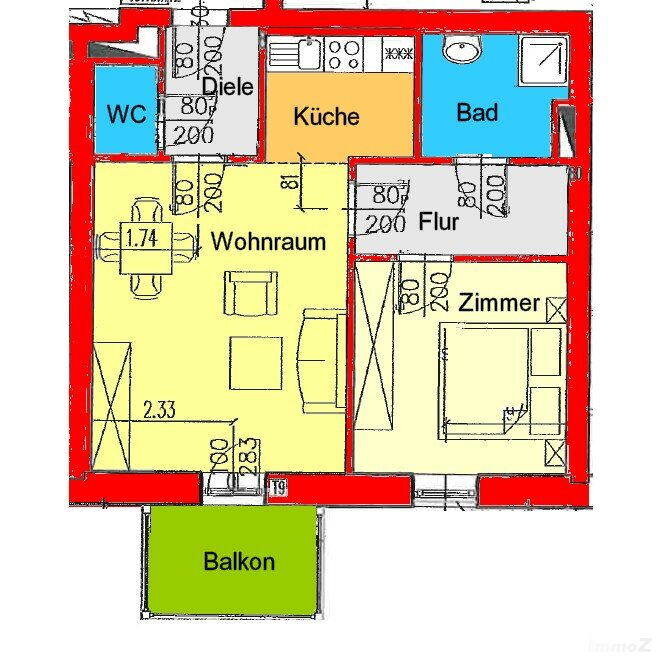 Provisionsfrei: Perfekte 2-Zimmerwohnung mit sonnigen Balkon in ruhiger Lage bei Körösistraße - Geidorf - ab sofort zu vermieten!