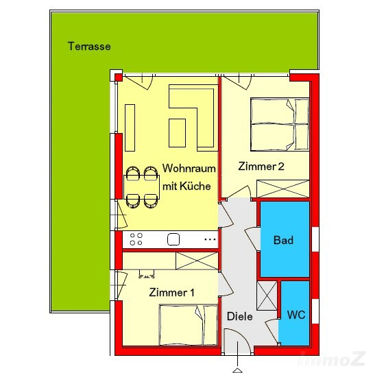 Provisionsfrei: moderne 3-Zimmerwohnung großer Süd-West-Terrasse und Tiefgarage direkt bei FH-Joanneum - Eggenberg